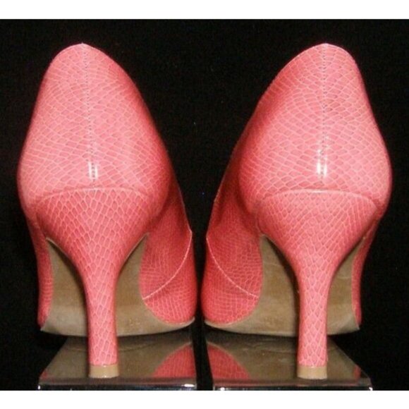 Comfort Plus by Predictions Janine pink pointed toe snake print heels 11 - Picture 5 of 11